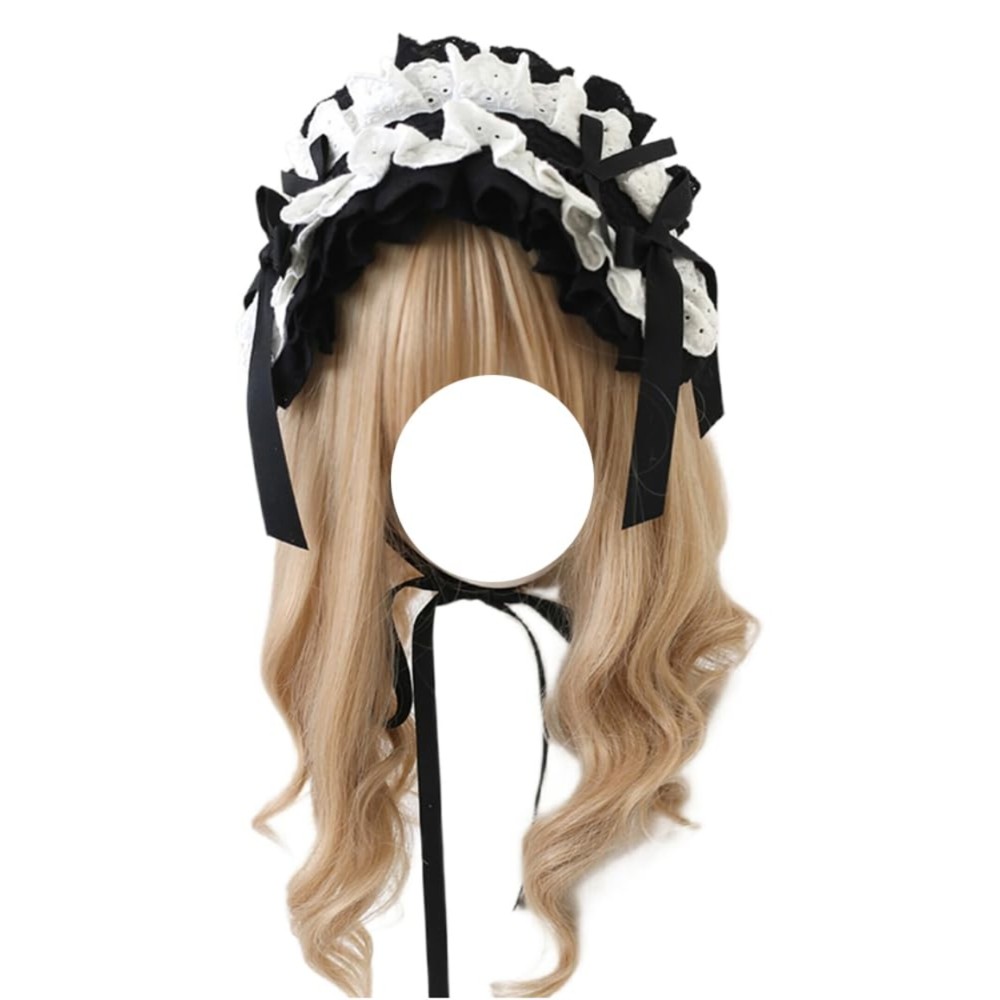 TTYAO REII Lolita Accessories Gothic Lolita Headband Girls Hair Accessories Bow Lolita Maid Headdress for Cosplay Party (Black and White) TTYAO REII Lolita Accessories Gothic Lolita Headband Girls Hair Accessories Bow Lolita Maid Headdress for Cosplay Party (Black and White)