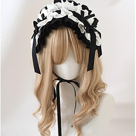TTYAO REII Lolita Accessories Gothic Lolita Headband Girls Hair Accessories Bow Lolita Maid Headdress for Cosplay Party (Black and White) TTYAO REII Lolita Accessories Gothic Lolita Headband Girls Hair Accessories Bow Lolita Maid Headdress for Cosplay Party (Black and White)