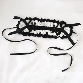 TTYAO REII Lolita Accessories Gothic Lolita Headband Girls Hair Accessories Bow Lolita Maid Headdress for Cosplay Party (Black and White) TTYAO REII Lolita Accessories Gothic Lolita Headband Girls Hair Accessories Bow Lolita Maid Headdress for Cosplay Party (Black and White)