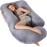 HychYAYA 60 Inch Full Body Pregnancy Pillows for Sleeping Cooling Pregnancy Pillow,U Shaped Pregnancy Body Pillow,Maternity Pillows for Pregnant Women with Removable Washable Velvet Cover.(Grey)