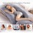HychYAYA 60 Inch Full Body Pregnancy Pillows for Sleeping Cooling Pregnancy Pillow,U Shaped Pregnancy Body Pillow,Maternity Pillows for Pregnant Women with Removable Washable Velvet Cover.(Grey)