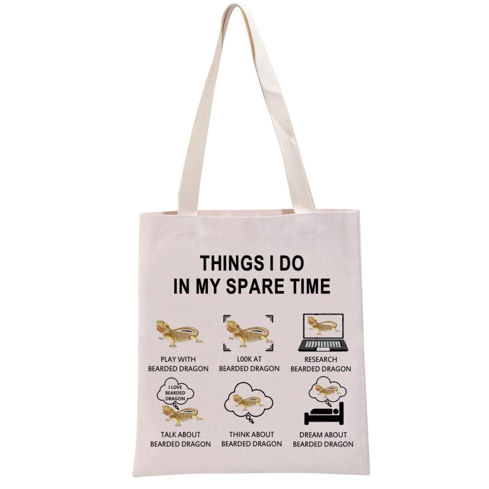 G2TUP Bearded Dragon Lover Gift Thins I Do in My Spare Time Bearded Dragon Tote Bag Bearded Dragon Mom Handbag (Spare Time Bearded Dragon TB)