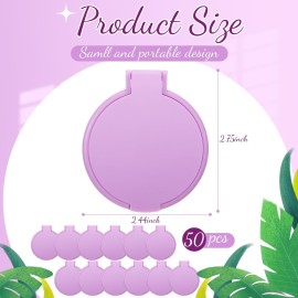 Saysurey 24 Pieces Mini Compact Mirror Bulk Round Portable Makeup Folding Pocket Travel Mirror for Homeless, 2.8 x 2.4 Inch(Purple)