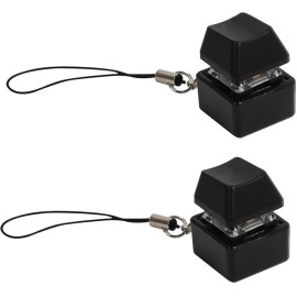 2 Pcs Black Keyboard 1 Key Keychain Light Up 7 Mod..