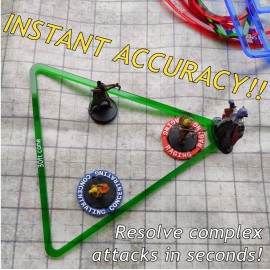 Futhark Area of Effect Spell Templates, Set of 16 - Acrylic AOE Damage Marker for DND and Other RPG