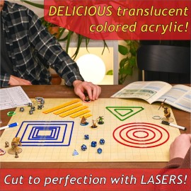 Futhark Area of Effect Spell Templates, Set of 16 - Acrylic AOE Damage Marker for DND and Other RPG