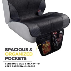 lebogner Car Seat Protector for Baby and Child - Non-Slip, Thick Padded Cover with 2 Mesh Pockets - 1 Pack