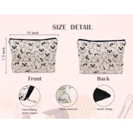 Lacosu Pug Mom Gifts: Fun Pug Cosmetic Bag for Women