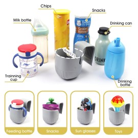 Child Cup Holder for Convertible Car Seats, Car Seat Cup Holder, Baby Stroller Cup Holer Wheelchair Cup Holder, Child Cup Holders Compatible with The Majority of Car Seat Models - Grey