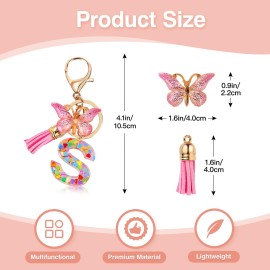 Lingdeer Personalized Makeup Bag with Initial Keychain, Custom Initial Monogram Small Travel Cosmetic Toiletry Bag, Birthday Gifts for Women Bridesmaid Teacher (S)