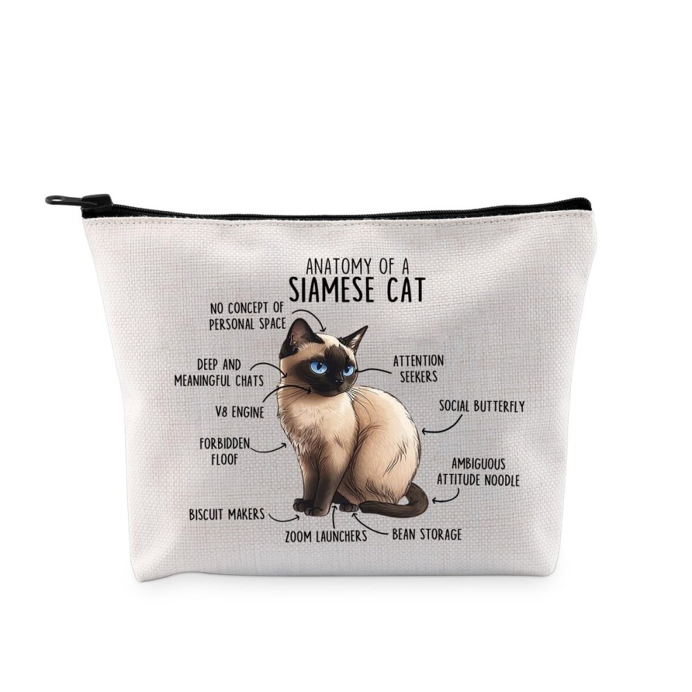 G2TUP Siamese Cat Anatomy Makeup Bag - Cat Lover Gift (Anatomy MB)