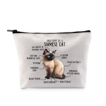 G2TUP Siamese Cat Anatomy Makeup Bag - Cat Lover Gift (Anatomy MB)