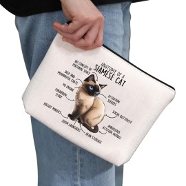 G2TUP Siamese Cat Anatomy Makeup Bag - Cat Lover Gift (Anatomy MB)