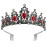 JOYRUBY Black Red Elegant Princess Crown Tiara for Women, Black Swan Crystal Headpiece for Bride, Girls, Halloween, Prom, Homecoming, Pageant