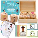 Garybank Kids Yoga Dice With 12 Yoga Cards, 20 Breathing Exercise Cards - Calm Down Corner Supplies, Solo or Group Fun Exercise Game, Workout Equipment, Christmas Gifts