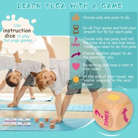 Garybank Kids Yoga Dice With 12 Yoga Cards, 20 Breathing Exercise Cards - Calm Down Corner Supplies, Solo or Group Fun Exercise Game, Workout Equipment, Christmas Gifts