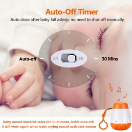 Sound Machine for Baby Sleeping,Portable Baby Sleep Soother,Sleep Sounds Machine with \'shu shu\' for Newborn Kids,White Noise Sound Machine for Adult, 6 Soothing Sounds Easy Oprate-Great Gift