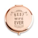Wife Gifts from Husband, Personalized Compact Mirror, Unique Mothers Day Birthday Gifts for Wife, Best Wife Ever Gifts, Romantic Anniversary Present for Her