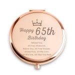 Daricano 65th Birthday Gifts for Women, Best Female Presents for 65 Year Old, Personalized Engraved Compact Mirror Gift Ideas for Her Sister Wife Aunt Friends Nana Grandma Mom
