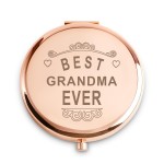 Grandma Gifts from Granddaughter Grandson Grandkids, Personalized Compact Mirror, Sentimental Mothers Day Birthday Gifts for Grandma, Best Grandma Ever Gifts, Unique Present for Grandmother