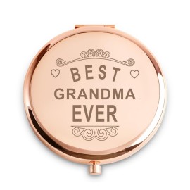 Grandma Gifts from Granddaughter Grandson Grandkids, Personalized Compact Mirror, Sentimental Mothers Day Birthday Gifts for Grandma, Best Grandma Ever Gifts, Unique Present for Grandmother