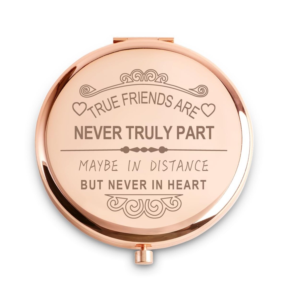 Friendship Gifts for Women Girls, Personalized Compact Mirror, Sentimental Mothers Day Birthday Gifts for Friends Bestie Bestfriend Female, Unique Graduation Gifts for Her College Middle High School
