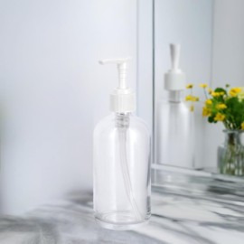 Started Kit 16 oz Clear Glass Boston Round Bottles with White Lotion Pump and Phenolic Caps (6 Pack), 16 oz Clear Jars with Bamboo Lids (2 Pack), Loofahs (2 Pack), Labels (8) Started Kit 16 oz Clear Glass Boston Round Bottles with White Lotion Pump and Phenolic Caps (6 Pack), 16 oz Clear Jars with Bamboo Lids (2 Pack), Loofahs (2 Pack), Labels (8)