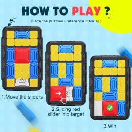 Super Slide Puzzle Games, 500+ Challenges Brain Teaser Puzzles, STEM Toys IQ Puzzles Toy Learning Games for Kids, Teens, Travel Toys Birthday Gifts for Boys Girls