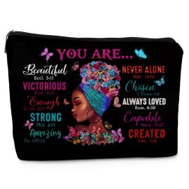 Absnfatu African American Small Makeup Bag, Gifts for Black Woman, Girl Magic Cosmetic Bags for Women