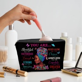 Absnfatu African American Small Makeup Bag, Gifts for Black Woman, Girl Magic Cosmetic Bags for Women