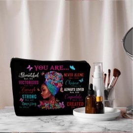 Absnfatu African American Small Makeup Bag, Gifts for Black Woman, Girl Magic Cosmetic Bags for Women