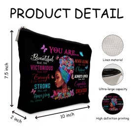 Absnfatu African American Small Makeup Bag, Gifts for Black Woman, Girl Magic Cosmetic Bags for Women