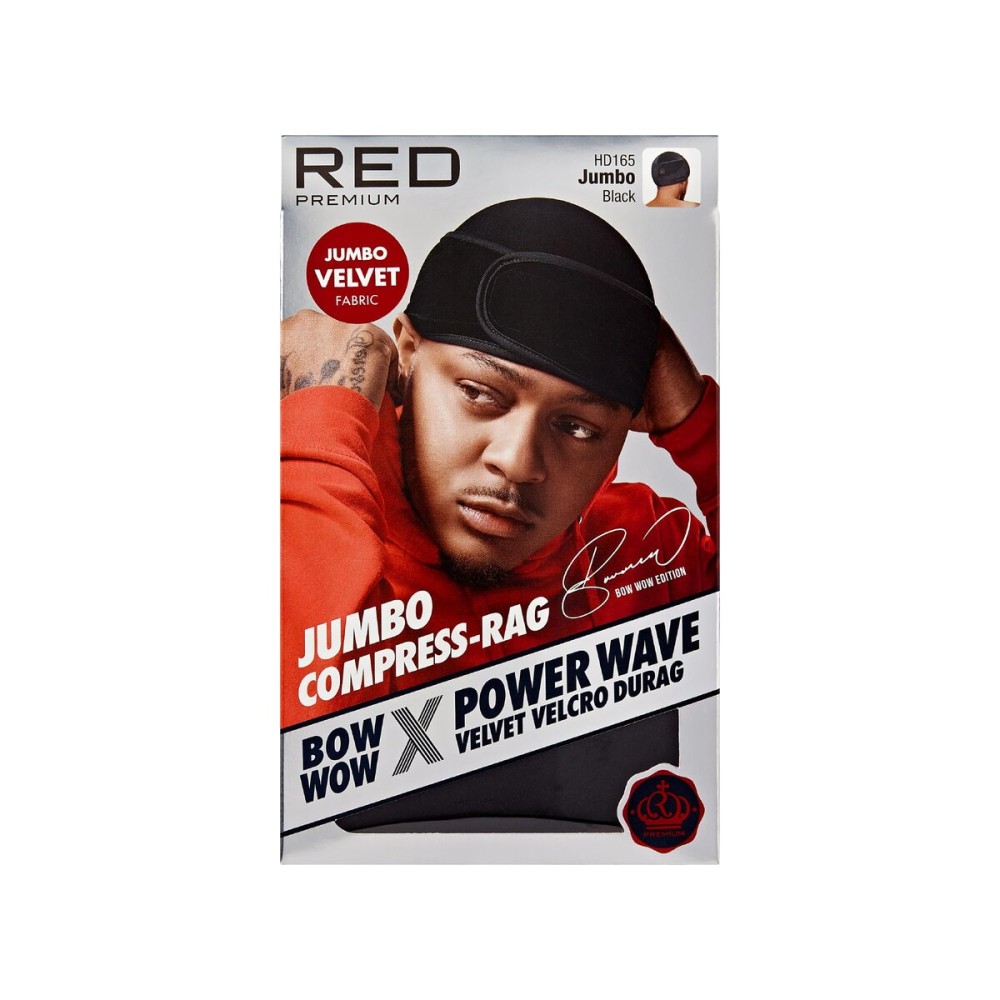 Red by Kiss Premium Bow Wow X Power Wave Durag, 360 Wave Compression Cap for Men & Women, Adjustable Hook-&-Loop Strap, Stylish & Durable, Ideal for Locs, Braids, Finger Waves (Jumbo Velvet - Black) Red by Kiss Premium Bow Wow X Power Wave Durag, 360 Wave Compression Cap for Men & Women, Adjustable Hook-&-Loop Strap, Stylish & Durable, Ideal for Locs, Braids, Finger Waves (Jumbo Velvet - Black)