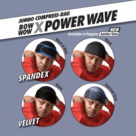 Red by Kiss Premium Bow Wow X Power Wave Durag, 360 Wave Compression Cap for Men & Women, Adjustable Hook-&-Loop Strap, Stylish & Durable, for Locs, Braids, Finger Waves (Jumbo Velvet, Charcoal Gray)