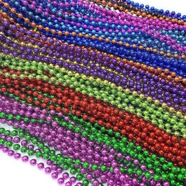 GiftExpress 288 pack Mardi Gras Beads Bulk, Mardi Gras Beads Necklaces Assortment, Throw Beads in Bulk, Gasparilla beads
