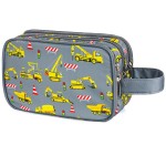 Vipdeal Kids Toiletry Bag for Boys, Travel Toiletry Bag for Little Young Boys Waterproof Hanging Wash Bag Toddler Traveling Toiletries, Construction Grey