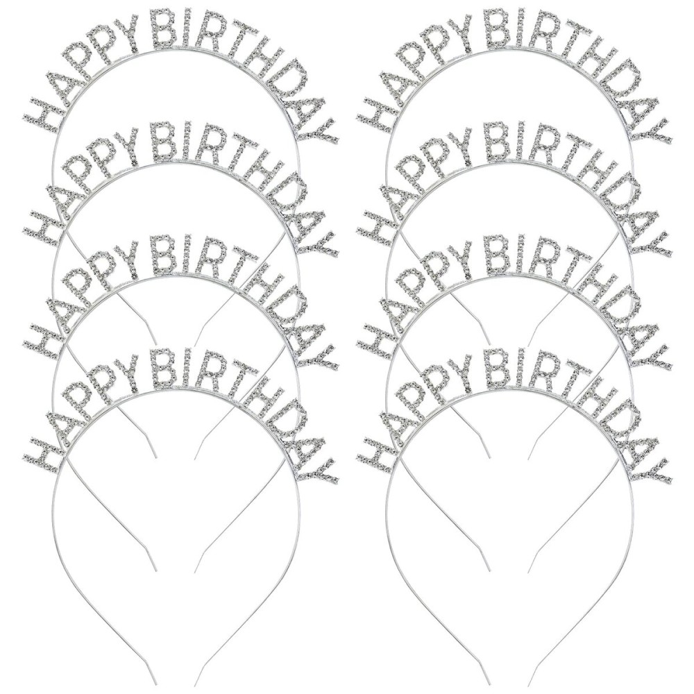 inSowni 8 Pack Sparkling Rhinestone Silver Metal Happy Birthday Headbands Hair Crowns Tiaras Bands Hoops Birthday Party Hair Accessories for Toddlers Girls Kids Teens Women inSowni 8 Pack Sparkling Rhinestone Silver Metal Happy Birthday Headbands Hair Crowns Tiaras Bands Hoops Birthday Party Hair Accessories for Toddlers Girls Kids Teens Women