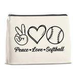 YeleY Softball Lover Gifts for Women Girls, Softball Makeup Bag Gift for Teens Girls Friends Mom Daughter Sister, Softball Player Gift Cosmetic Bag