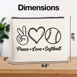 YeleY Softball Lover Gifts for Women Girls, Softball Makeup Bag Gift for Teens Girls Friends Mom Daughter Sister, Softball Player Gift Cosmetic Bag