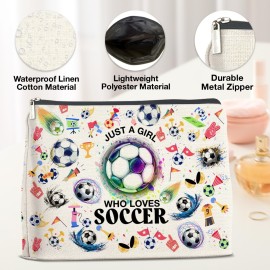 YeleY Soccer Lovers Gifts Makeup Bag Gift Soccer Gifts for Soccer Players Team Fans Just a Girl Who Loves Soccer Cosmetic Makeup Bag YeleY Soccer Lovers Gifts Makeup Bag Gift Soccer Gifts for Soccer Players Team Fans Just a Girl Who Loves Soccer Cosmetic Makeup Bag