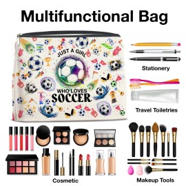 YeleY Soccer Lovers Gifts Makeup Bag Gift Soccer Gifts for Soccer Players Team Fans Just a Girl Who Loves Soccer Cosmetic Makeup Bag YeleY Soccer Lovers Gifts Makeup Bag Gift Soccer Gifts for Soccer Players Team Fans Just a Girl Who Loves Soccer Cosmetic Makeup Bag