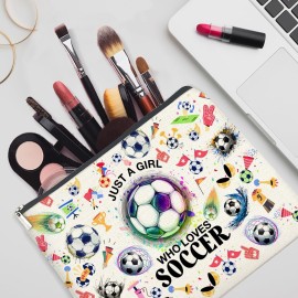 YeleY Soccer Lovers Gifts Makeup Bag Gift Soccer Gifts for Soccer Players Team Fans Just a Girl Who Loves Soccer Cosmetic Makeup Bag YeleY Soccer Lovers Gifts Makeup Bag Gift Soccer Gifts for Soccer Players Team Fans Just a Girl Who Loves Soccer Cosmetic Makeup Bag