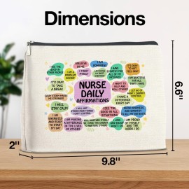 Nurse Gifts Makeup Bag, Nurse Gift for Christmas Birthday Graduation, Nurse Affirmations Nurse Mental Health Gift Cosmetic Bag