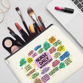 Nurse Gifts Makeup Bag, Nurse Gift for Christmas Birthday Graduation, Nurse Affirmations Nurse Mental Health Gift Cosmetic Bag