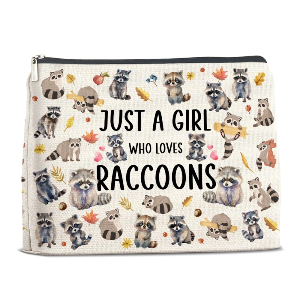 YeleY Funny Raccoon Makeup Bag - Gift for Lovers, Just a Girl Who Loves Raccoons - Cosmetic Bag for Girls, Sister, Bestie, Daughter YeleY Funny Raccoon Makeup Bag - Gift for Lovers, Just a Girl Who Loves Raccoons - Cosmetic Bag for Girls, Sister, Bestie, Daughter