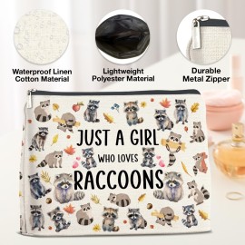 YeleY Funny Raccoon Makeup Bag - Gift for Lovers, Just a Girl Who Loves Raccoons - Cosmetic Bag for Girls, Sister, Bestie, Daughter YeleY Funny Raccoon Makeup Bag - Gift for Lovers, Just a Girl Who Loves Raccoons - Cosmetic Bag for Girls, Sister, Bestie, Daughter