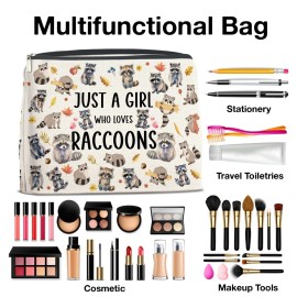 YeleY Funny Raccoon Makeup Bag - Gift for Lovers, Just a Girl Who Loves Raccoons - Cosmetic Bag for Girls, Sister, Bestie, Daughter YeleY Funny Raccoon Makeup Bag - Gift for Lovers, Just a Girl Who Loves Raccoons - Cosmetic Bag for Girls, Sister, Bestie, Daughter