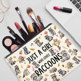 YeleY Funny Raccoon Makeup Bag - Gift for Lovers, Just a Girl Who Loves Raccoons - Cosmetic Bag for Girls, Sister, Bestie, Daughter YeleY Funny Raccoon Makeup Bag - Gift for Lovers, Just a Girl Who Loves Raccoons - Cosmetic Bag for Girls, Sister, Bestie, Daughter