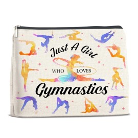 Gymnastics Gift for Women Girls, Gymnastics Makeup Bag Gifts for Gymnastics Friend Sister Daughter, Gymnastics Lover Gift Cosmetic Makeup Bag Just a Girl Who Loves Gymnastics Makeup Zipper Pouch