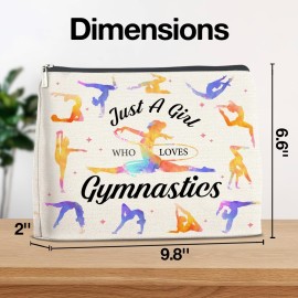 Gymnastics Gift for Women Girls, Gymnastics Makeup Bag Gifts for Gymnastics Friend Sister Daughter, Gymnastics Lover Gift Cosmetic Makeup Bag Just a Girl Who Loves Gymnastics Makeup Zipper Pouch